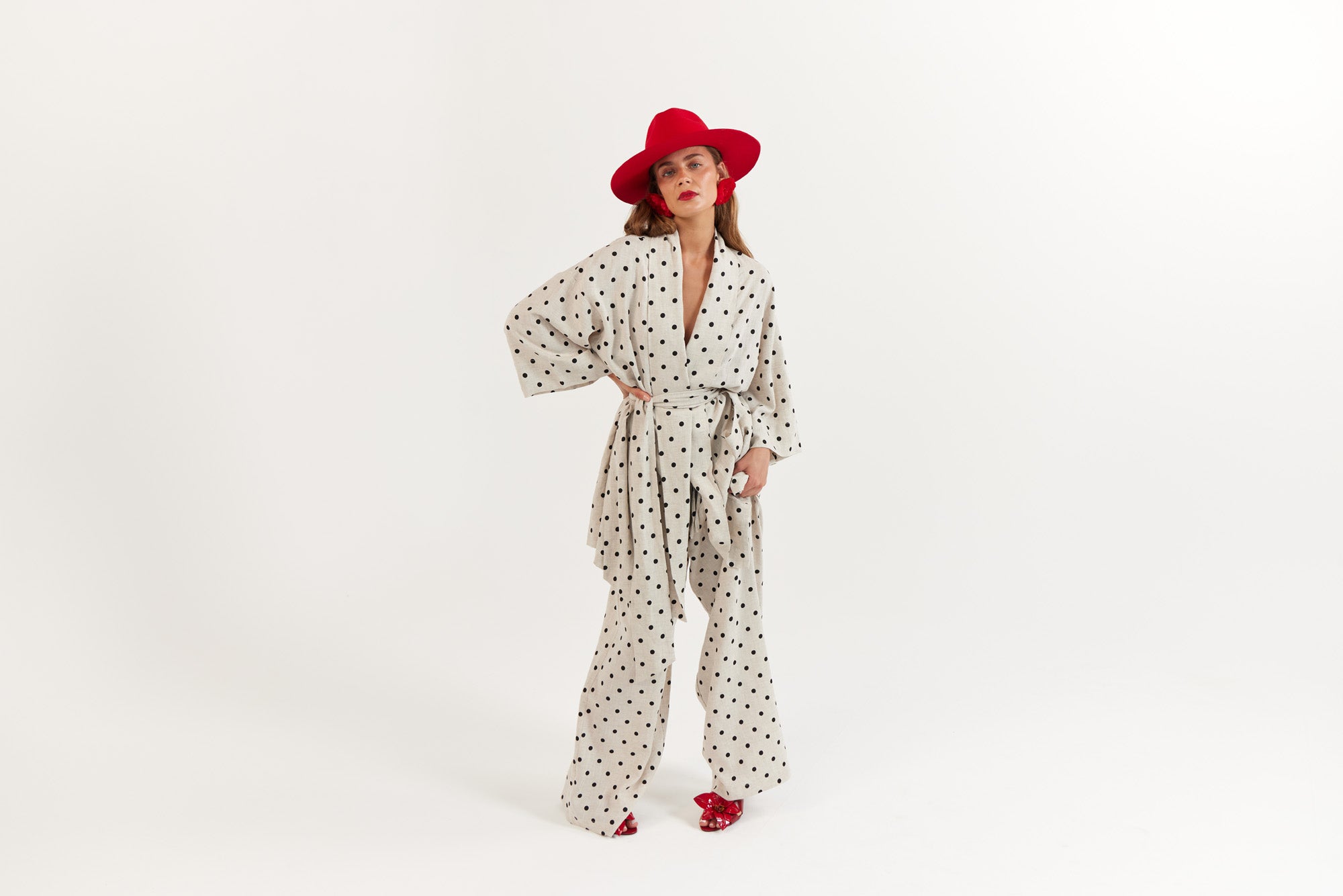 La Bohème Girls Nirvana Robe Dress Oat Polka