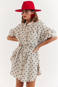 La Bohème Girls Clyde Shirt Oat Polka