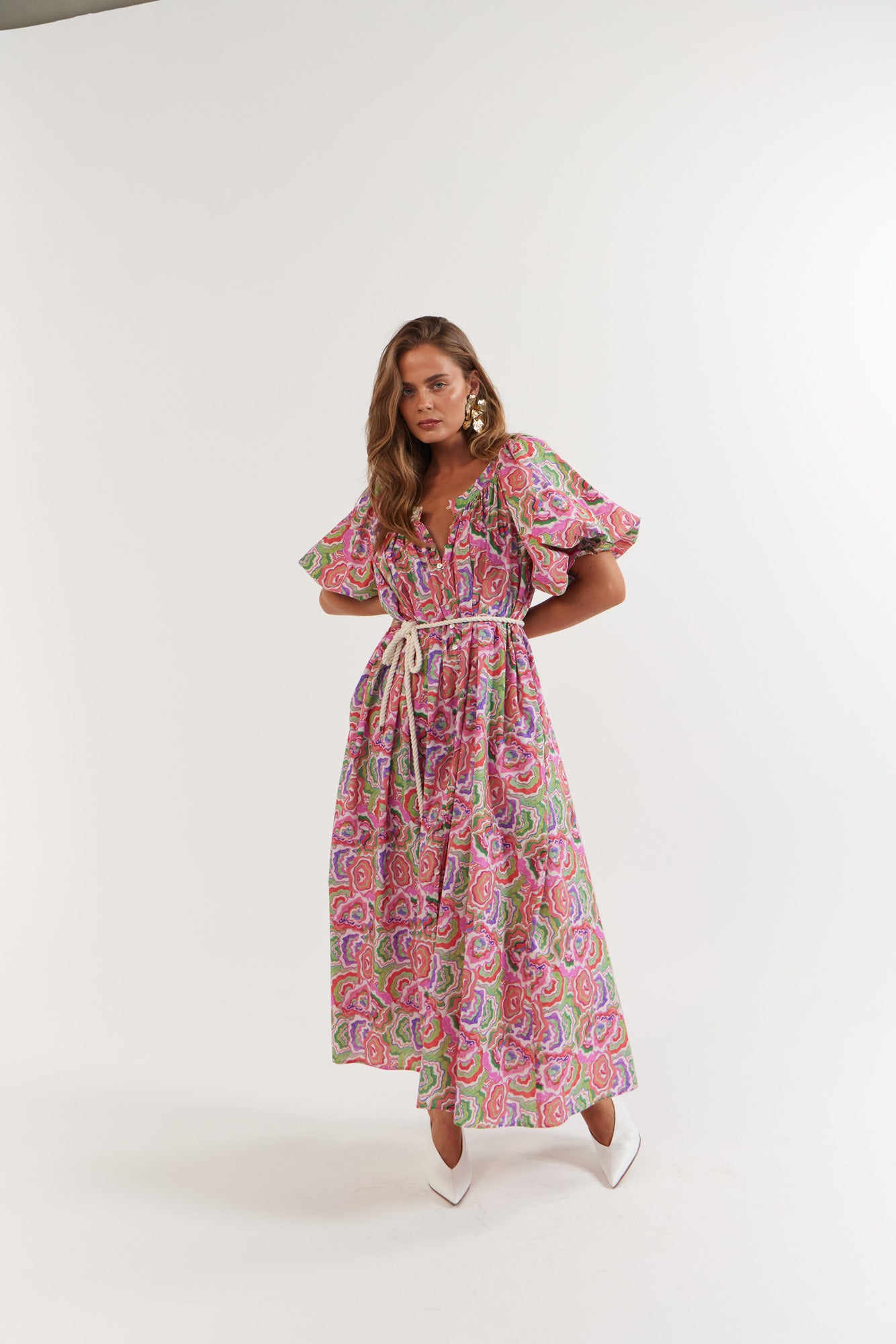 La Bohème Girls Camila Maxi Dress Cotton Agate Candy Apple