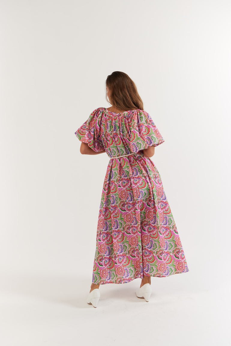 La Bohème Girls Camila Maxi Dress Cotton Agate Candy Apple