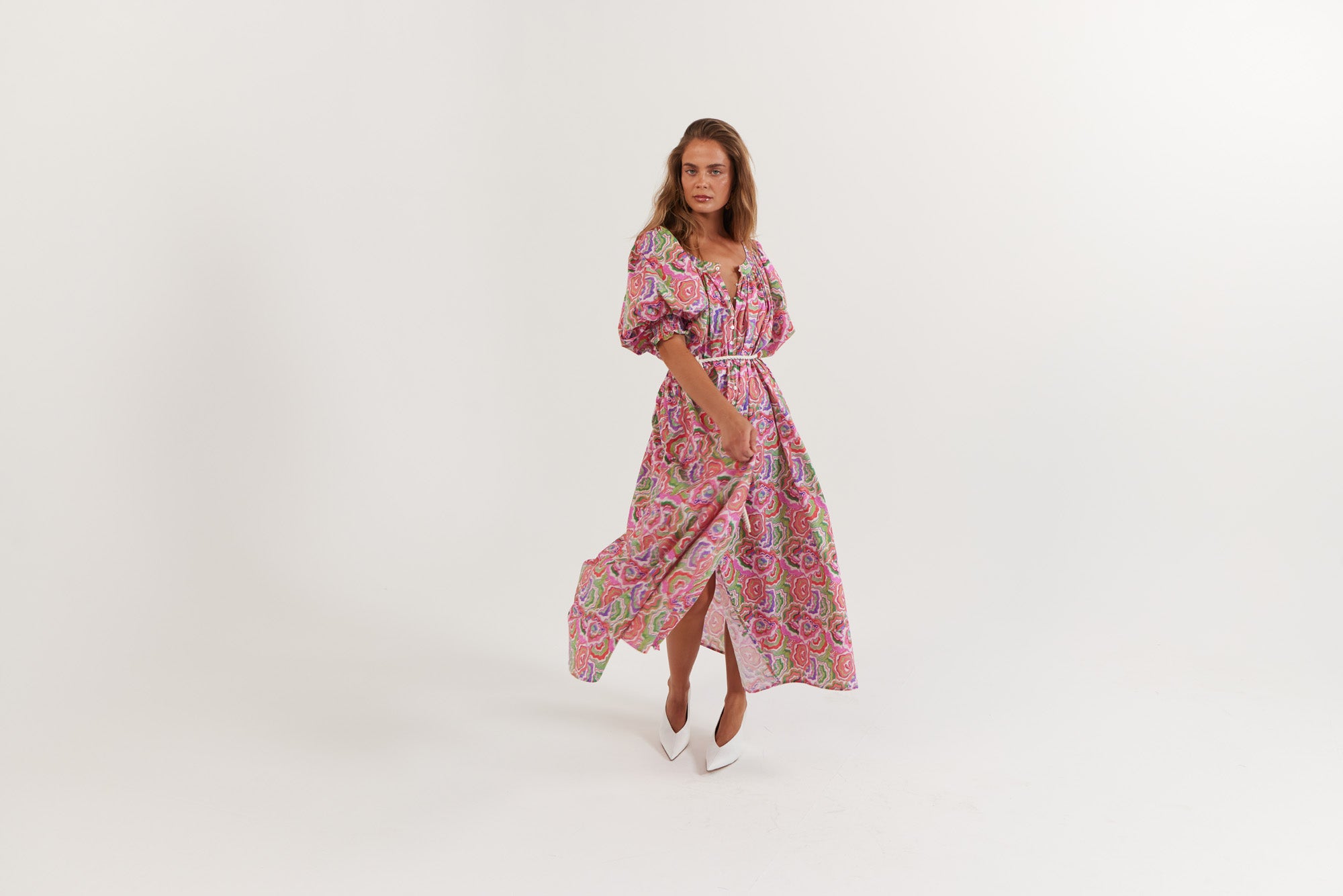 La Bohème Girls Camila Maxi Dress Cotton Agate Candy Apple