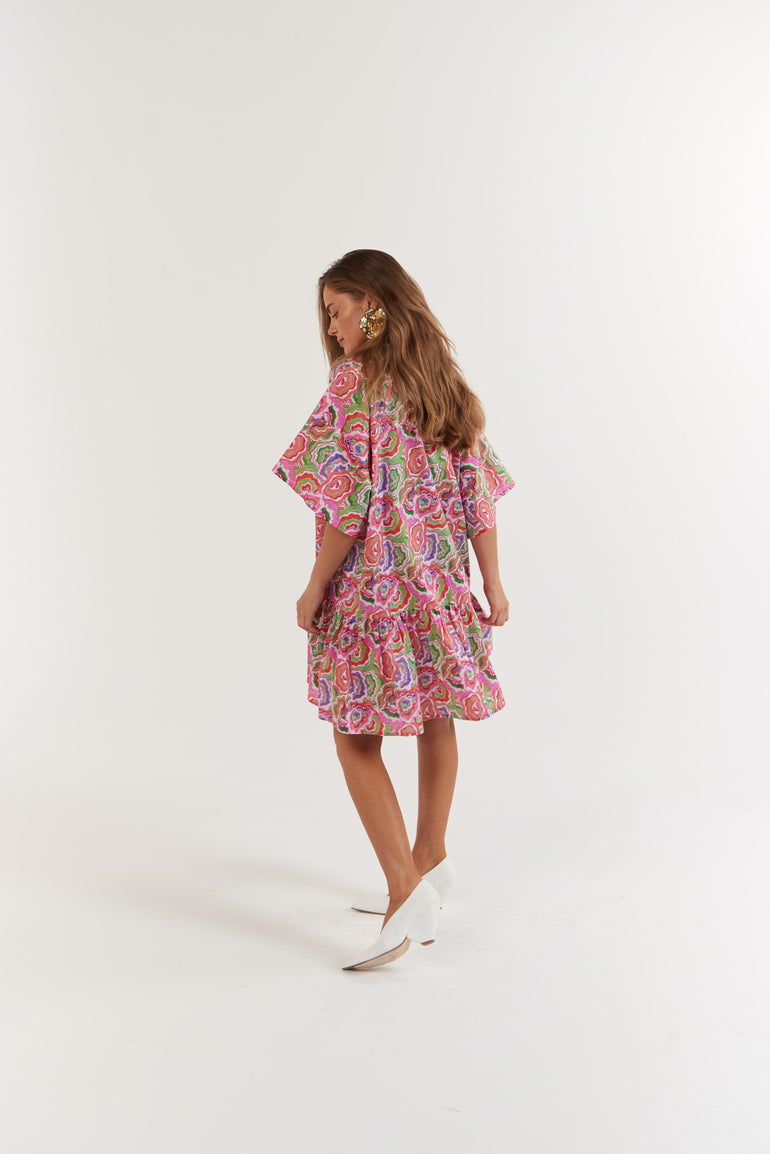 La Bohème Girls Moxie Mini Dress Cotton Agate Candy Apple