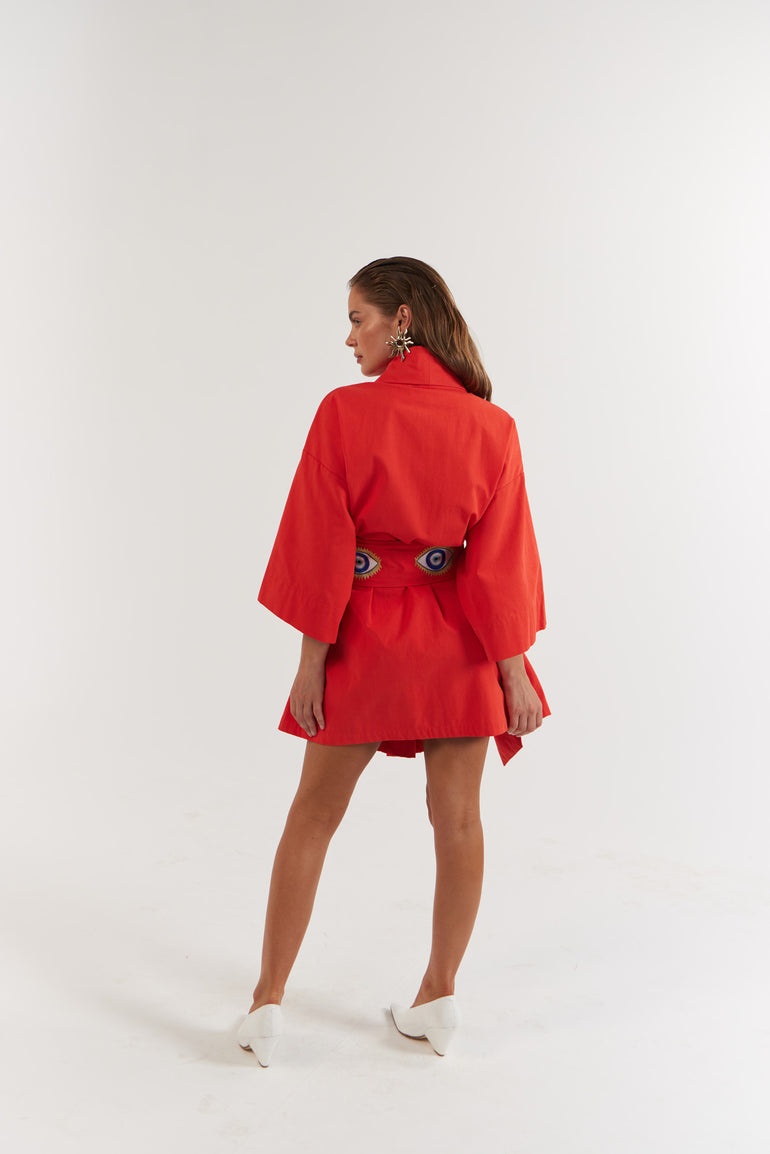 La Bohème Girls Nirvana Robe Dress Tangerine Evil Eye