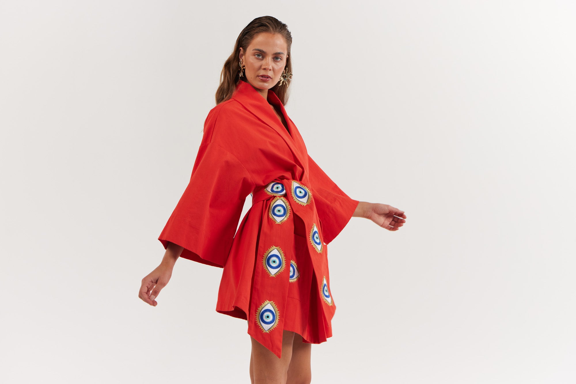 La Bohème Girls Nirvana Robe Dress Tangerine Evil Eye