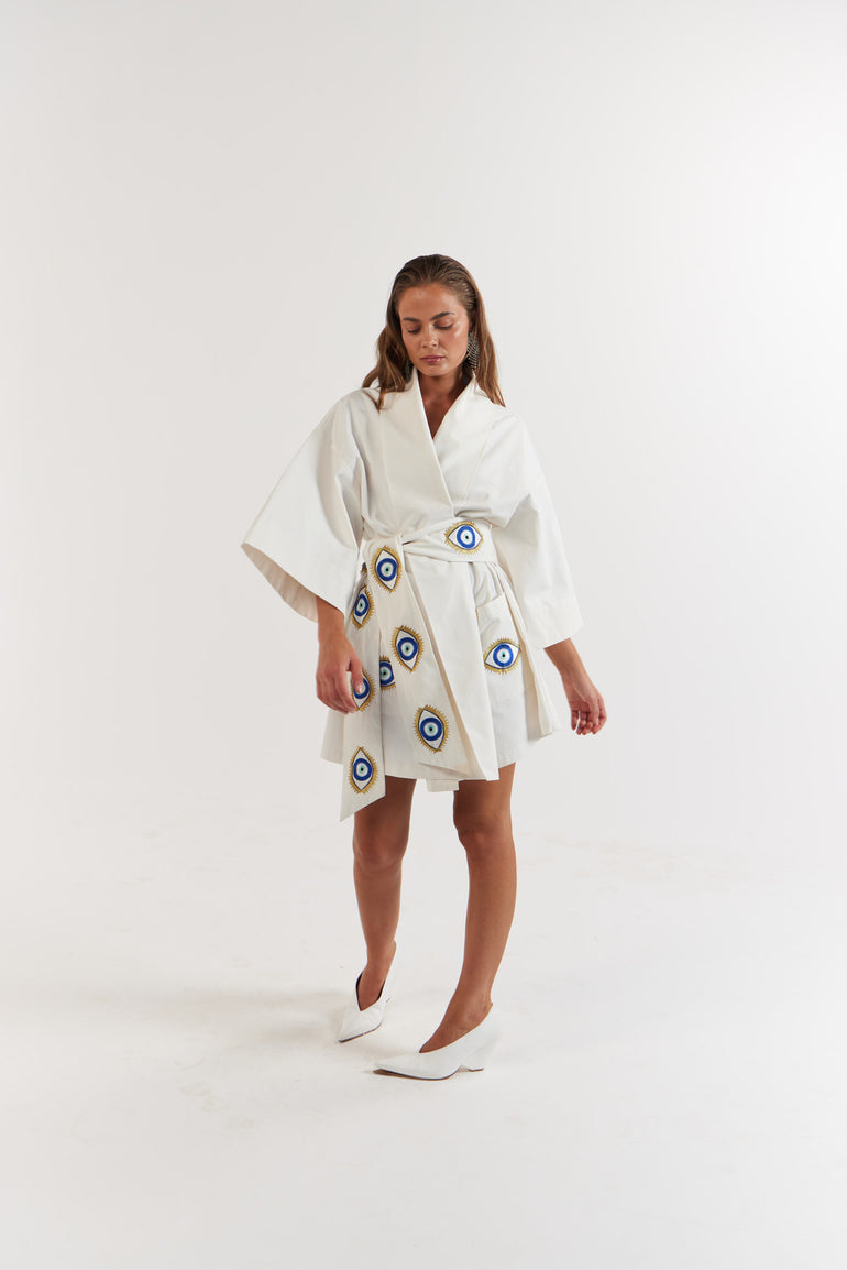 La Bohème Girls Nirvana Robe Dress White Evil Eye