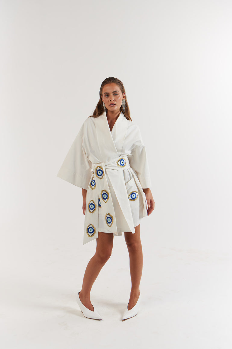 La Bohème Girls Nirvana Robe Dress White Evil Eye