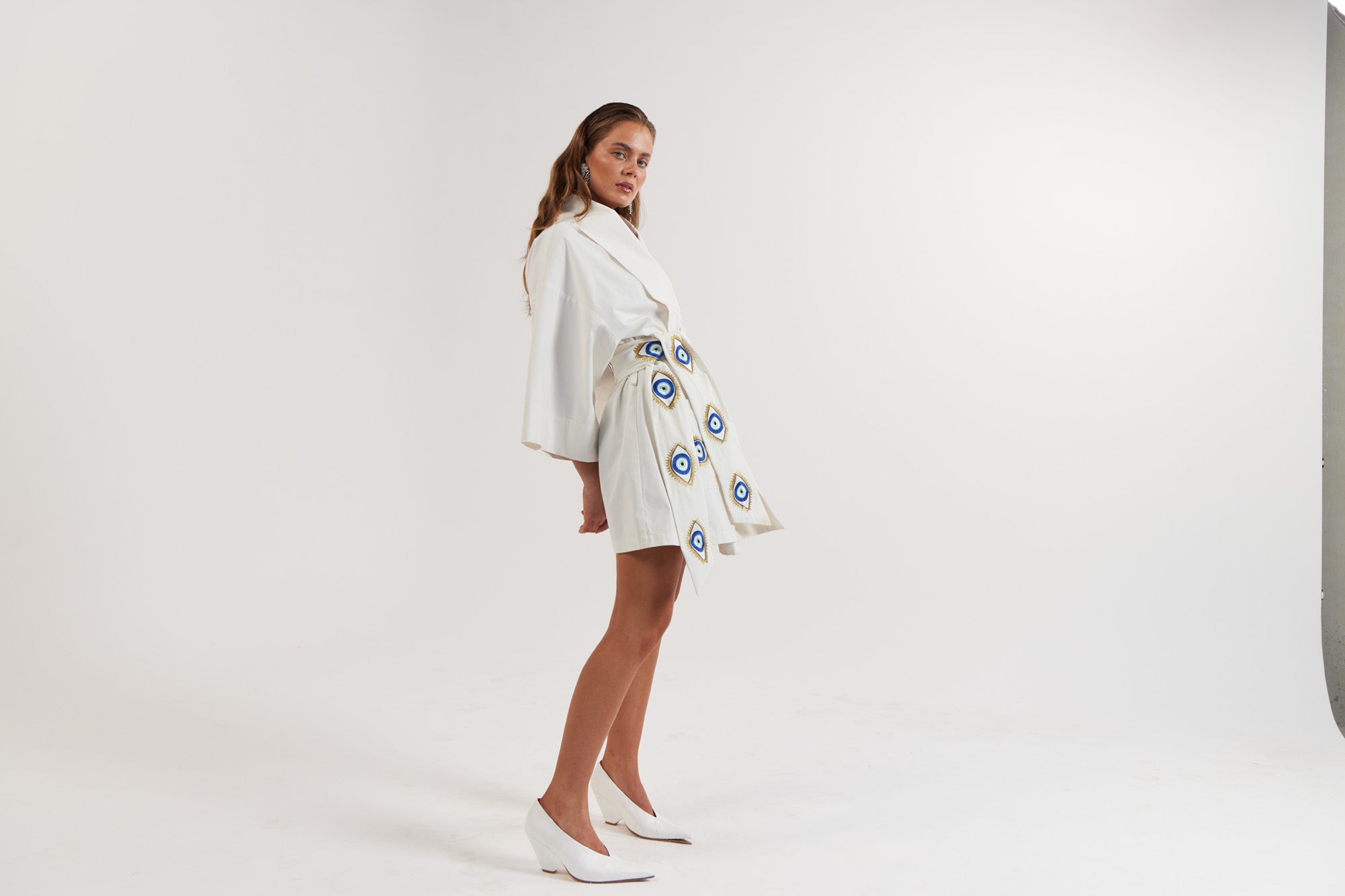 La Bohème Girls Nirvana Robe Dress White Evil Eye