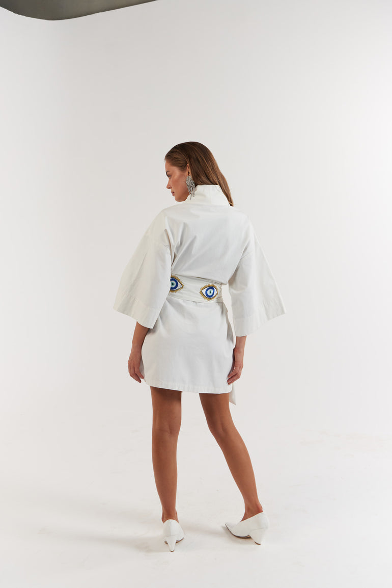 La Bohème Girls Nirvana Robe Dress White Evil Eye