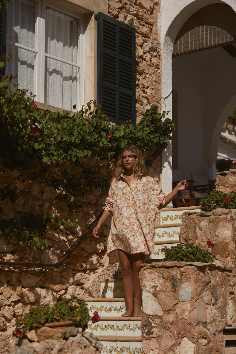La Bohème Girls Clyde Shirt Marigold Floral