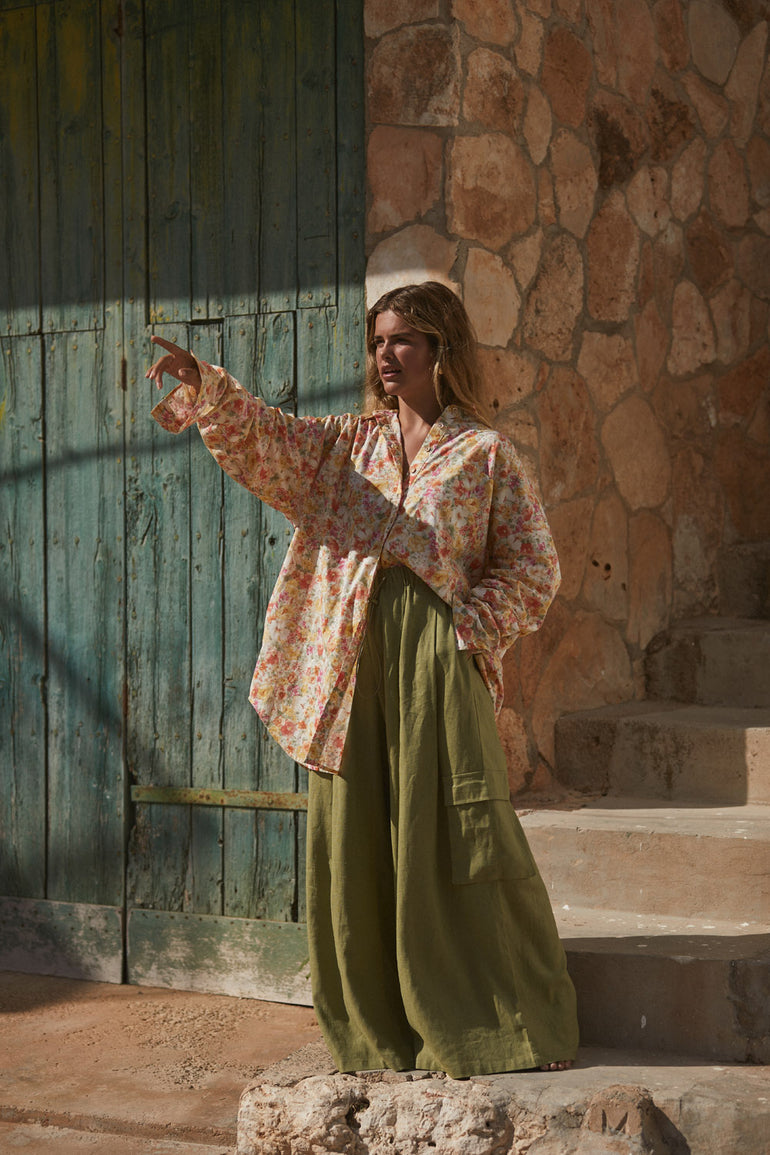 La Bohème Girls Clyde Shirt Marigold Floral