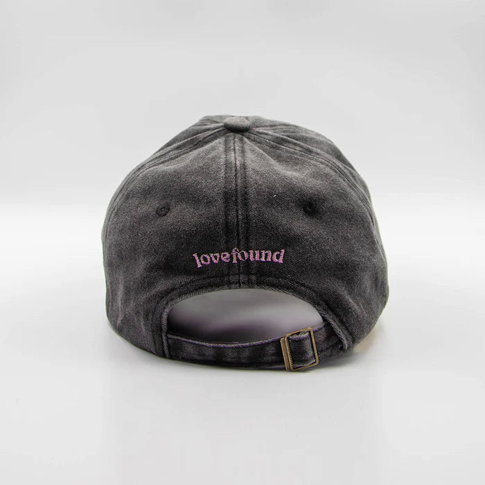 Lovefound Slogan Cap Giddy Up Washed Black