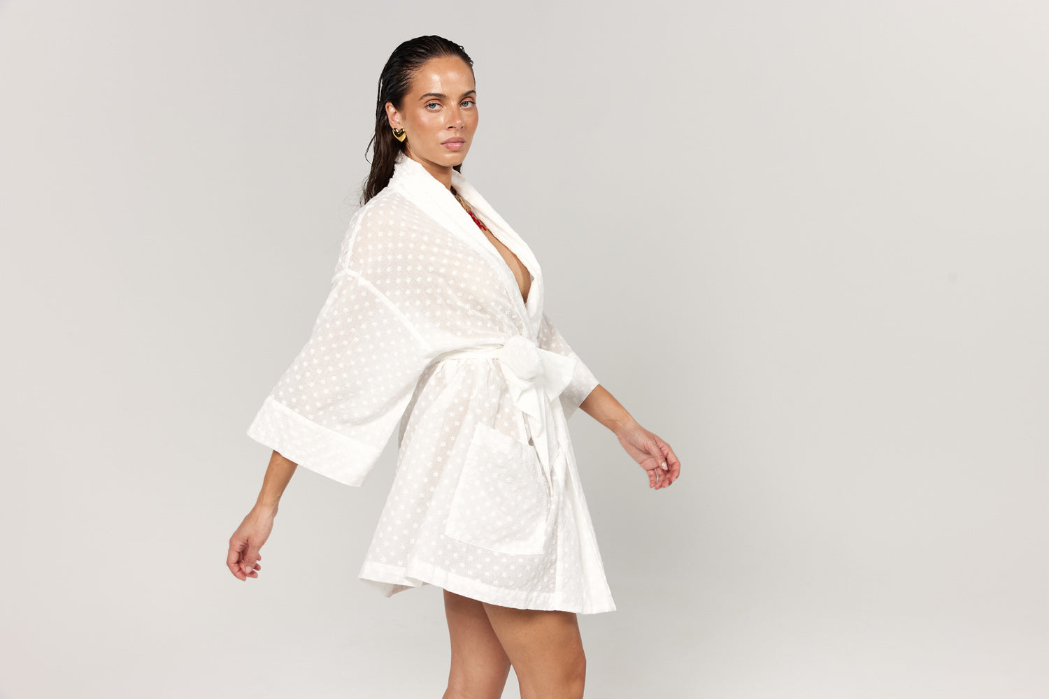 La Bohème Girls Nirvana Robe Dress Blossom Embroidery White