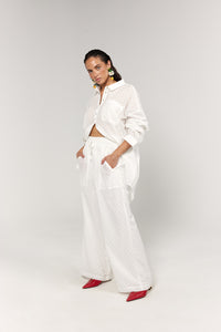 La Bohème Girls Leilani Maxi Blossom Embroidery White