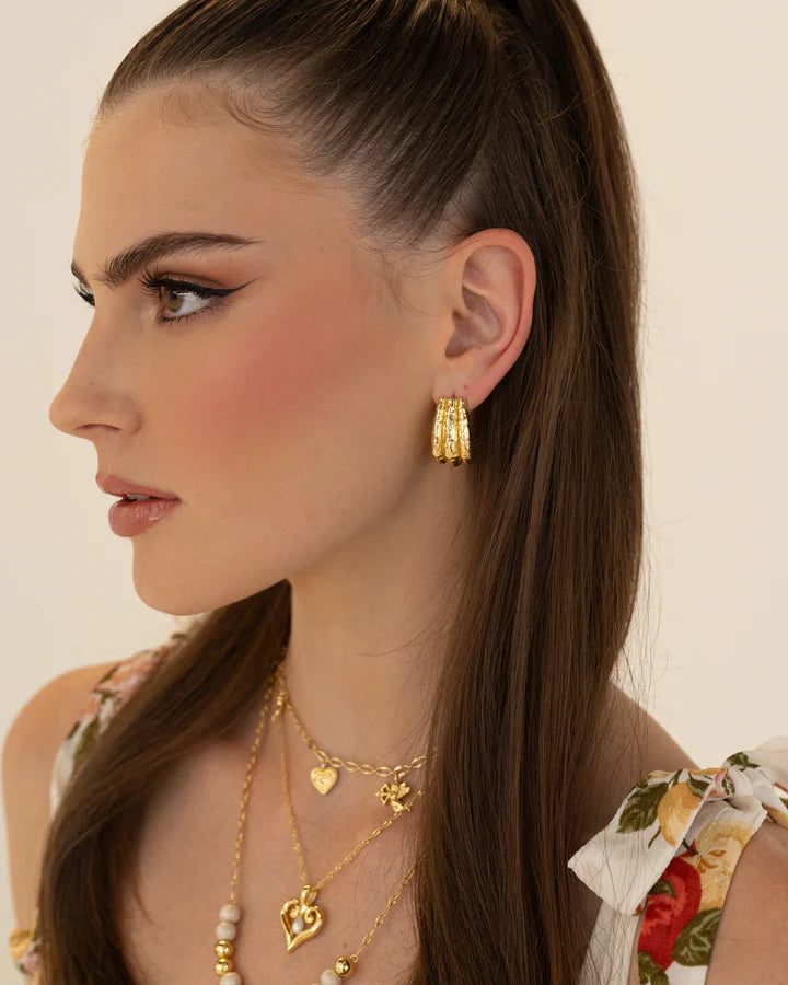 Mountain & Moon Jones Earrings Gold