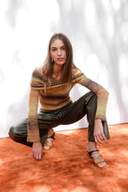 Hansen & Gretel Madden Wide Leg Leather Pant Moss