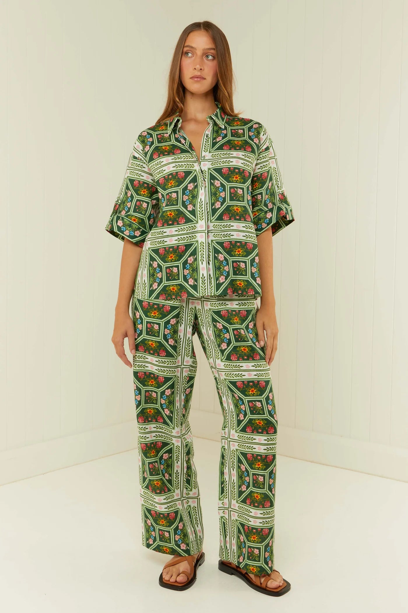 Palm Noosa Mirage Shirt Flora Tile