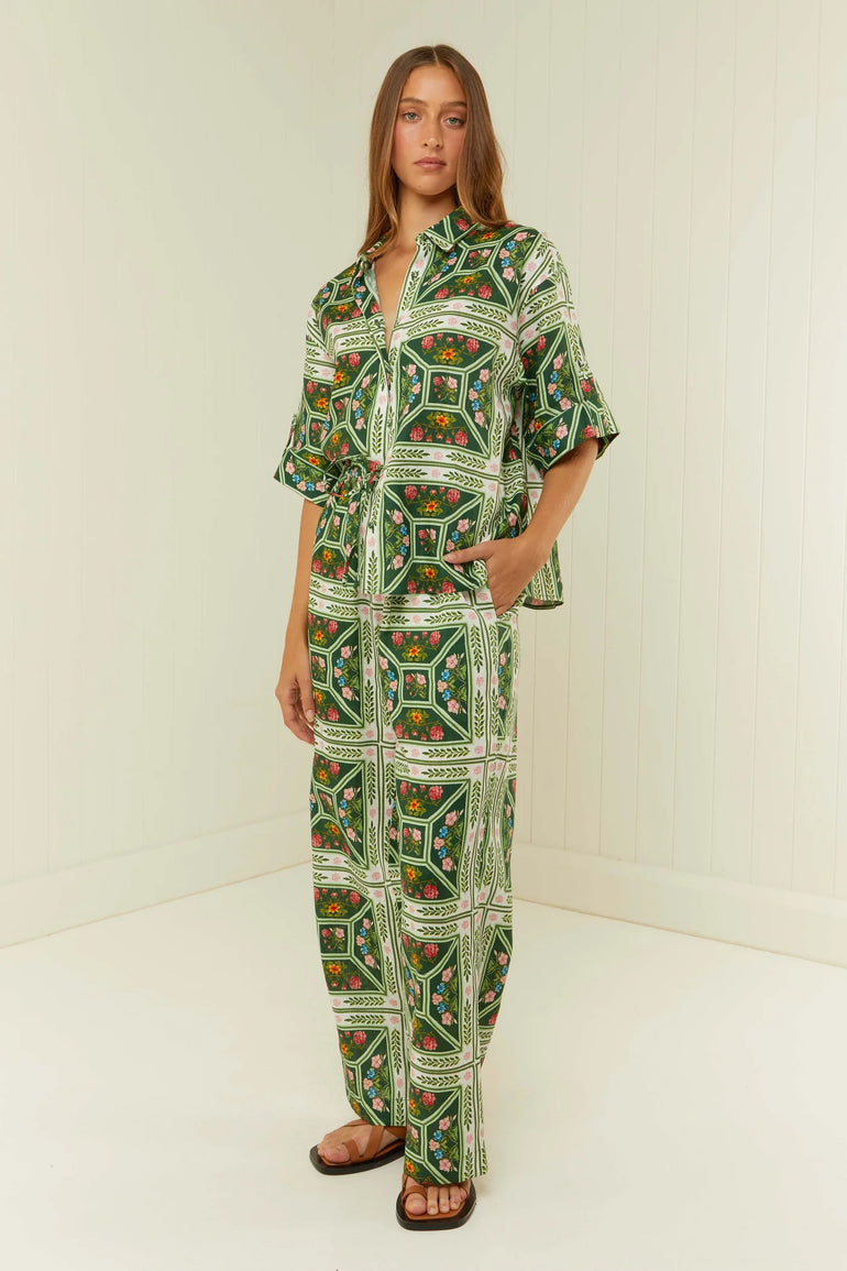 Palm Noosa Mirage Shirt Flora Tile