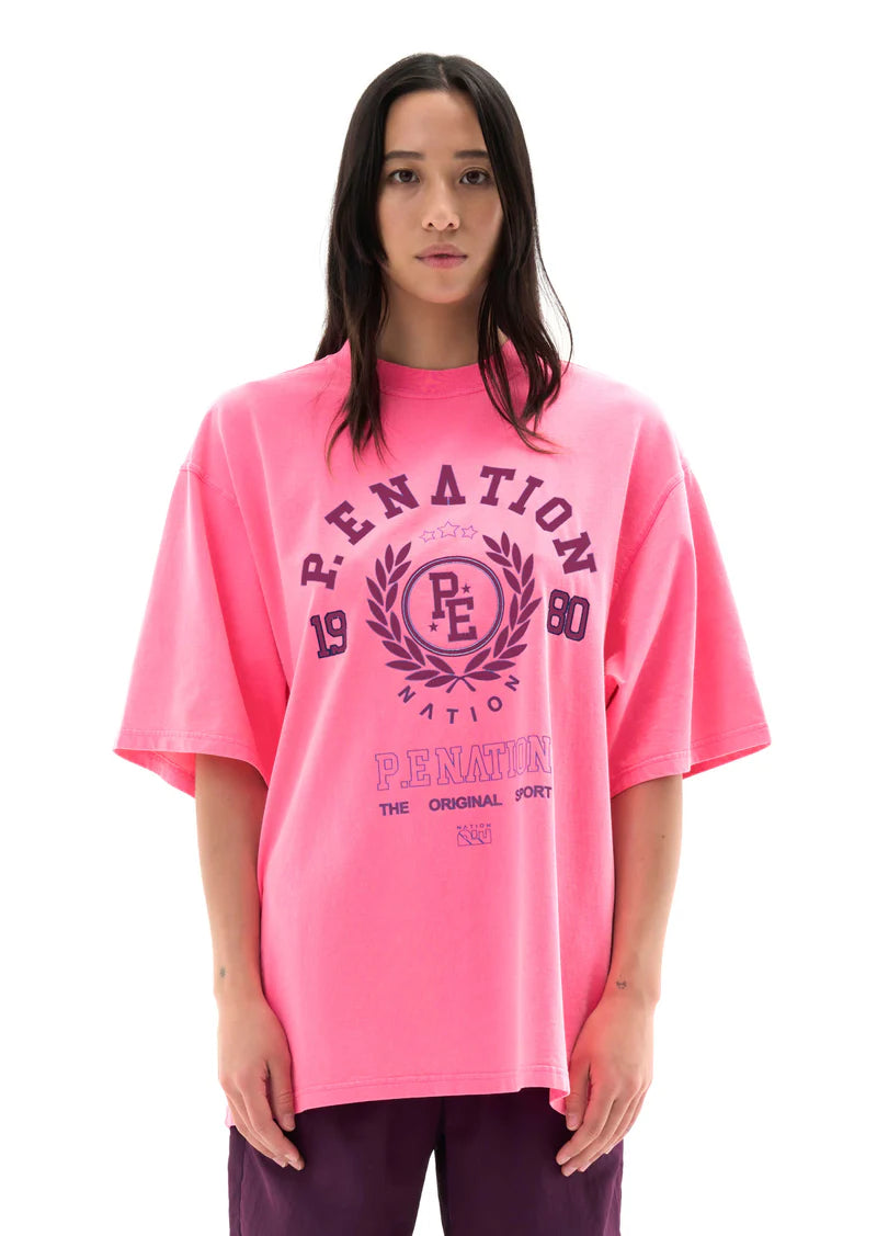 PE Nation Overland Tee Bright Pink