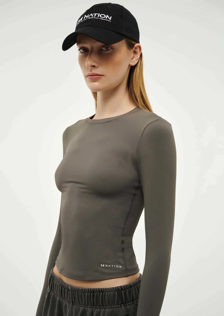 PE Nation Foundation Long Sleeve Top Gunmetal