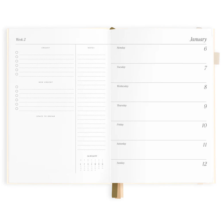 Fox & Fallow 2025 Horizontal Planner Crème