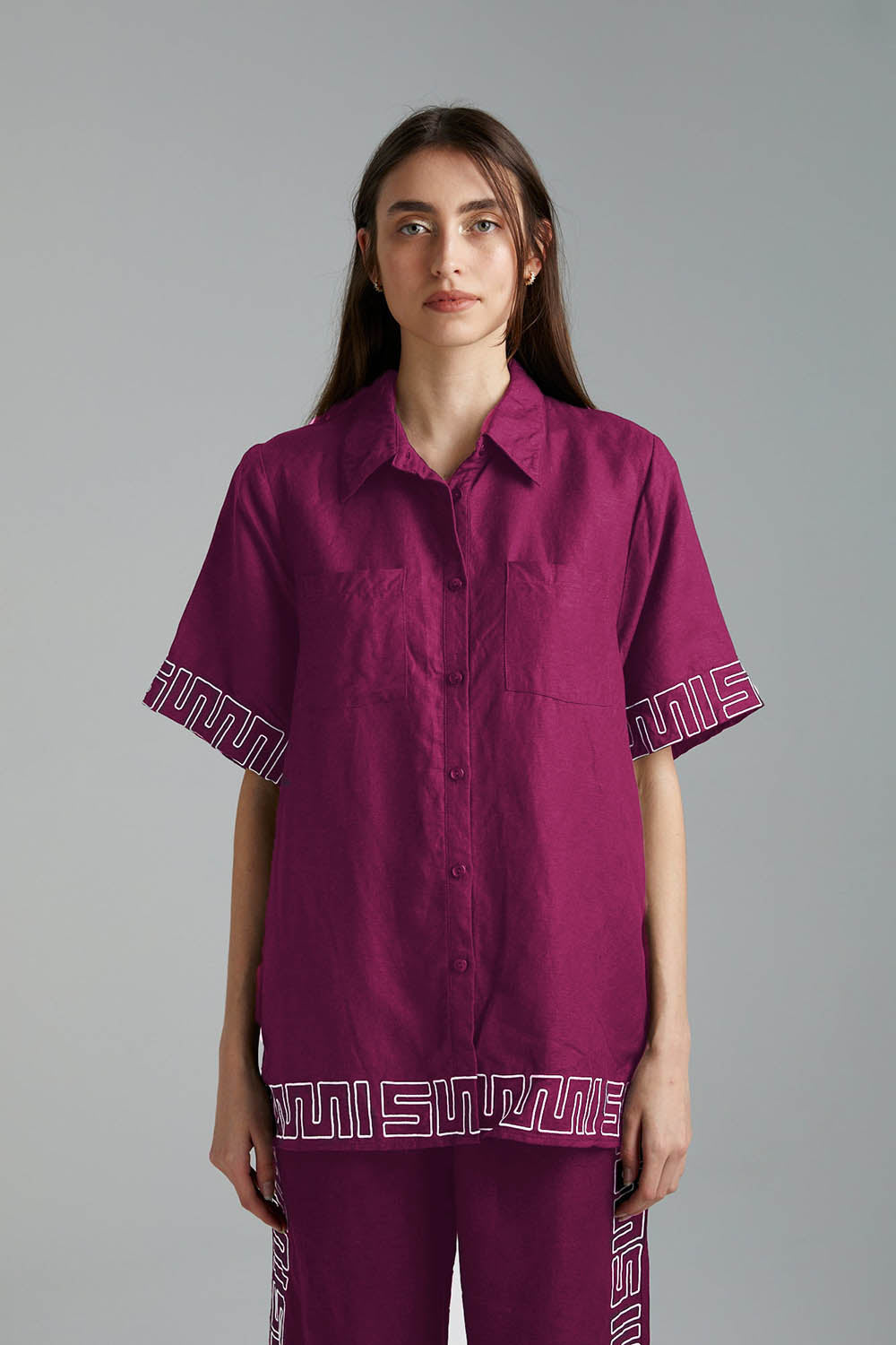 Summi Summi Sig Linen Shirt Plum