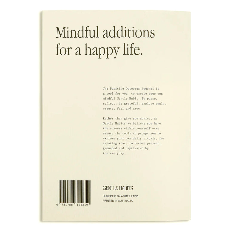 Gentle Habits Positive Outcomes Journal White