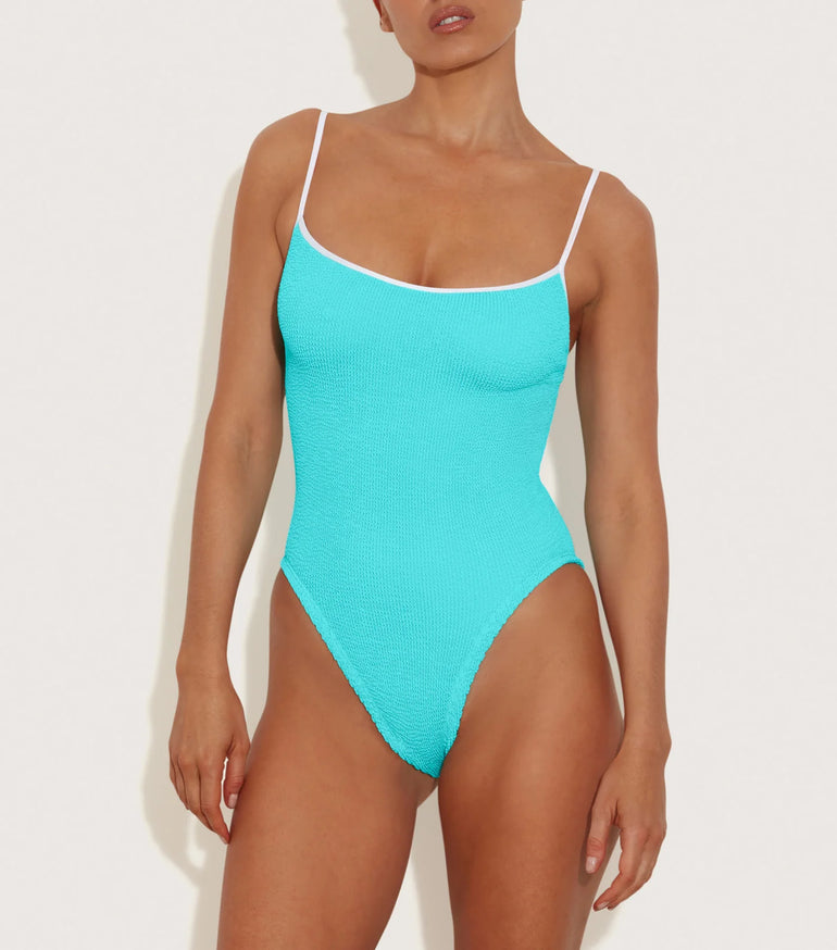 Hunza G Pamela Swim Aqua White