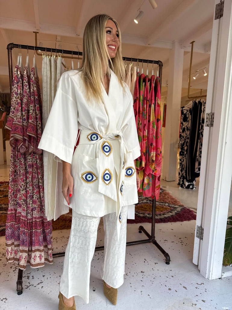 La Bohème Girls Nirvana Robe Dress White Evil Eye