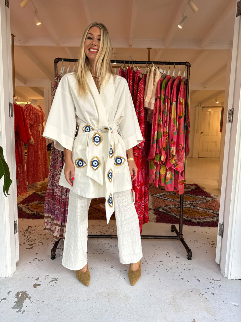 La Bohème Girls Nirvana Robe Dress White Evil Eye