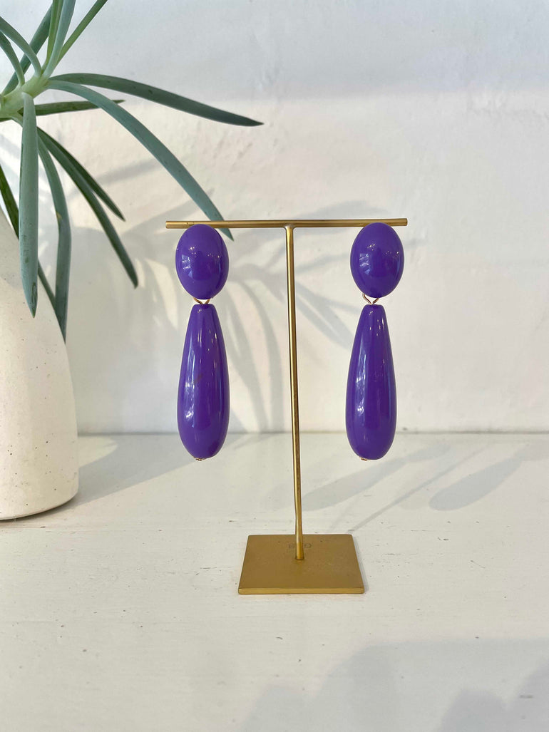 La Bohème Girls Purple Penny Teardrop Earrings