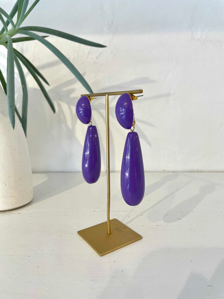 La Bohème Girls Purple Penny Teardrop Earrings