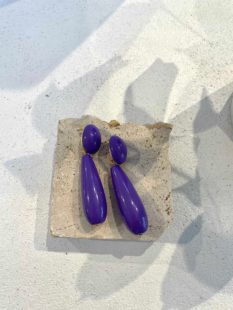 La Bohème Girls Purple Penny Teardrop Earrings