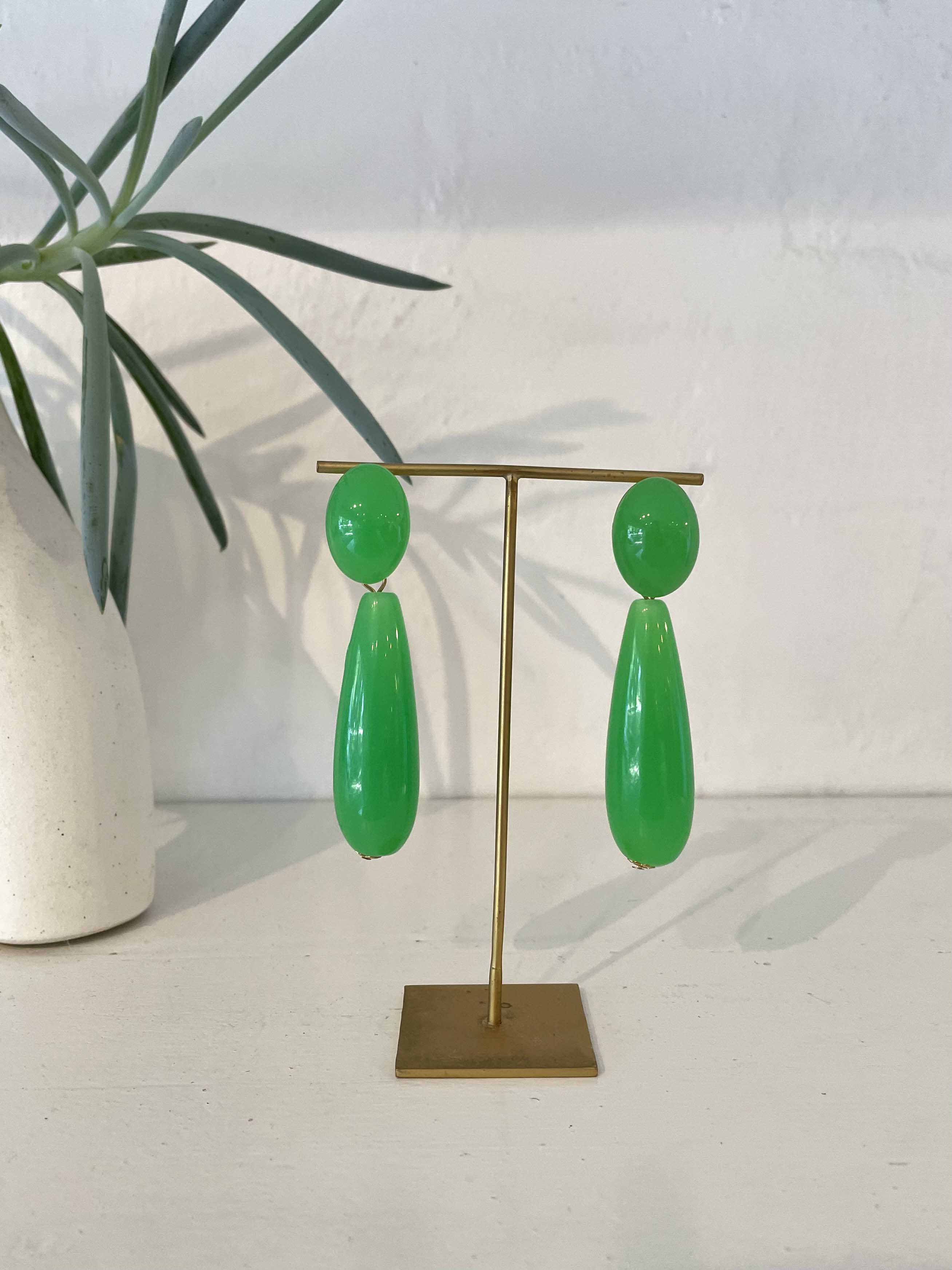 La Bohème Girls Green Teardrop Earrings