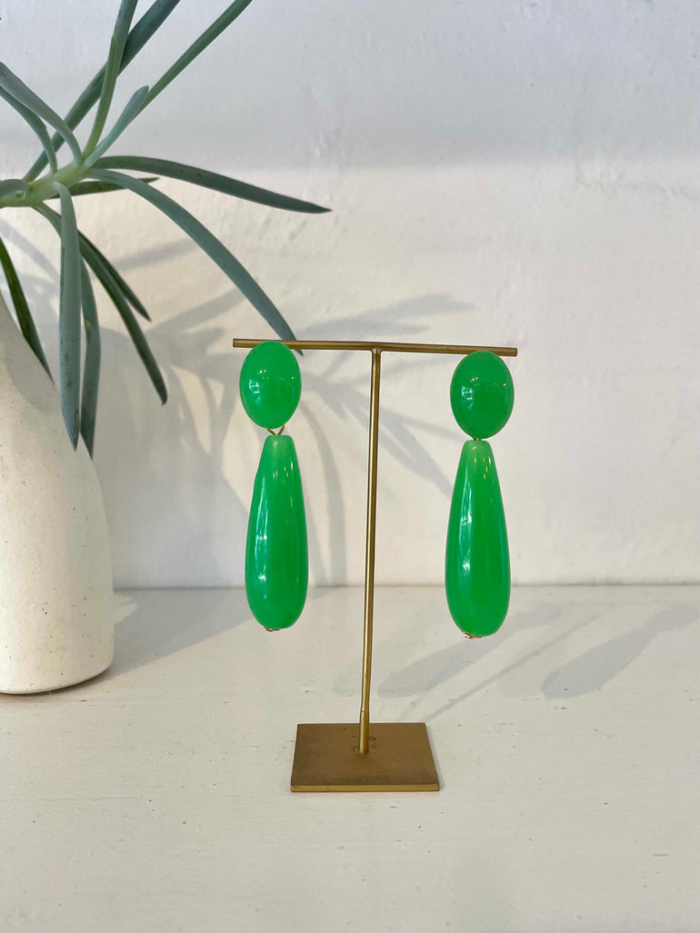 La Bohème Girls Green Teardrop Earrings