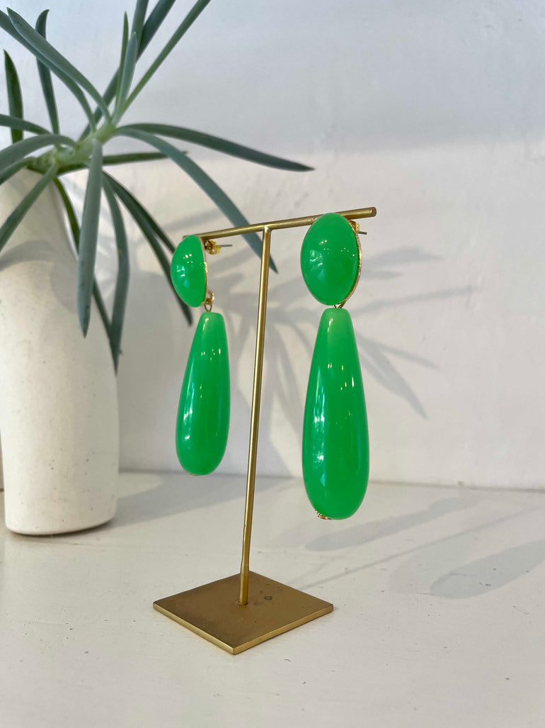 La Bohème Girls Green Teardrop Earrings