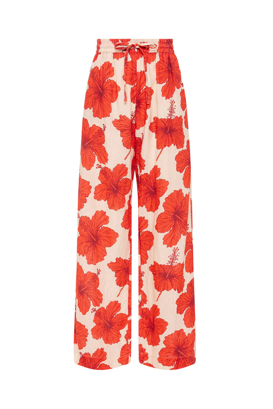 Palm Noosa Hallie Pant Red Hibiscus