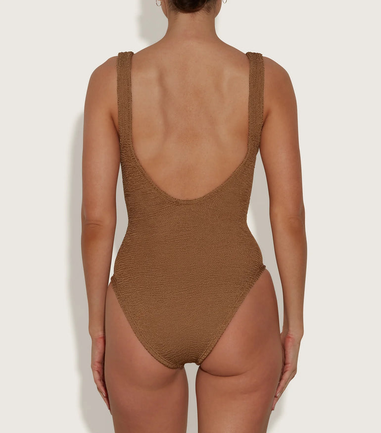 Hunza G Sadie Swim Metallic Cocoa