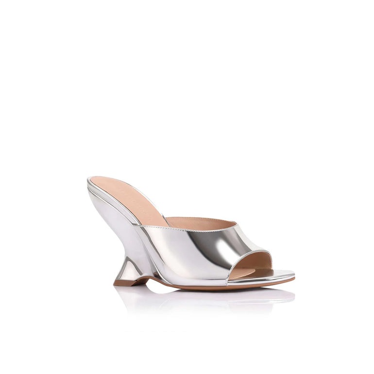 Lana Wilkinson Martha Wedge Silver Metallic Leather