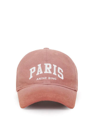Anine Bing Jeremy Baseball Cap University Paris Washed Faded Terracotta
