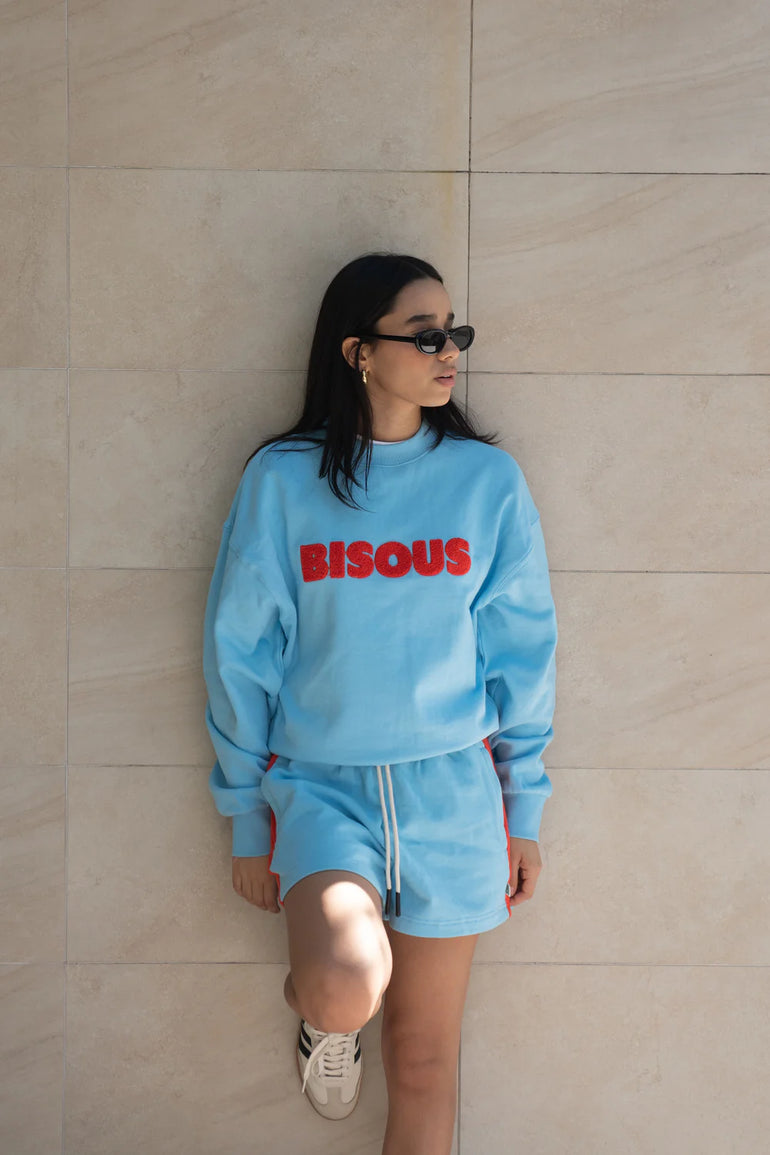 Araminta James Bisous Sweatshirt Ice Blue