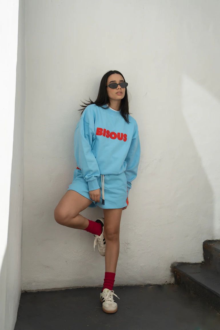 Araminta James Bisous Sweatshirt Ice Blue