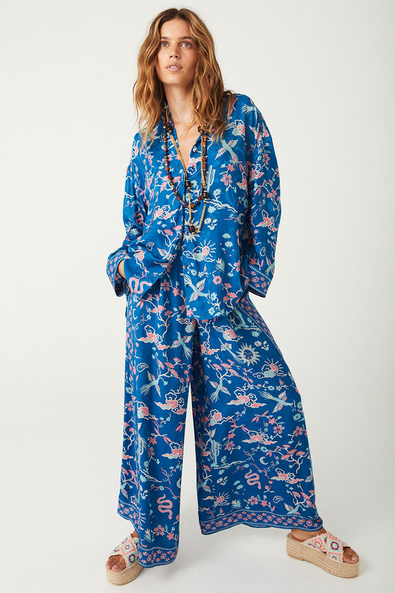 Spell Desert Bandita Wide Leg Pant Cobalt