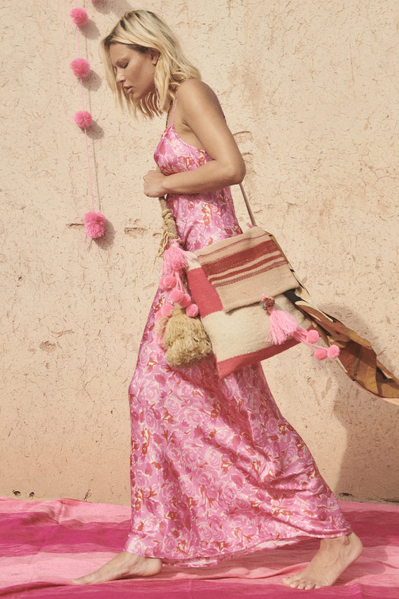 Spell Islamorada Bias Strappy Maxi Dress Canyon Rose