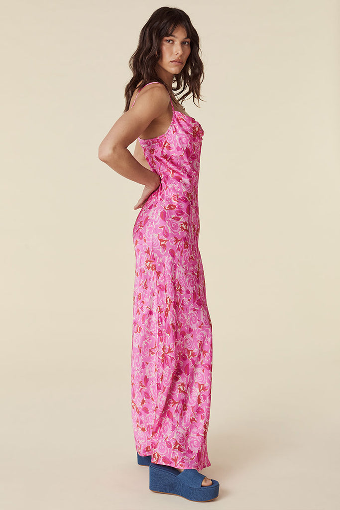 Spell Islamorada Bias Strappy Maxi Dress Canyon Rose