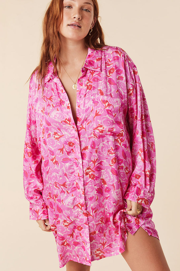 Spell Islamorada Shirt Dress Canyon Rose