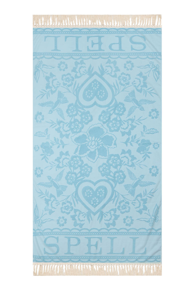 Spell Love Note Towel Sky