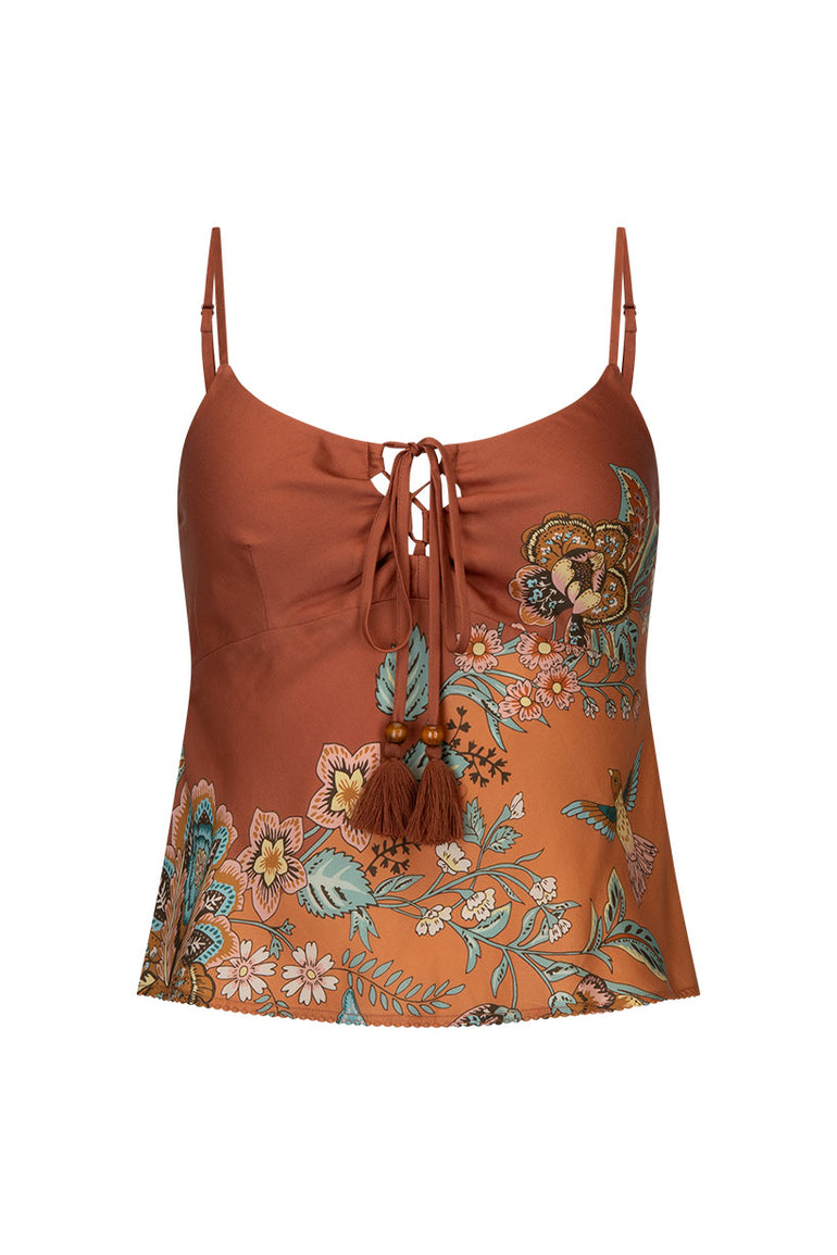 Spell Mojave Lily Lace Up Cami Amber