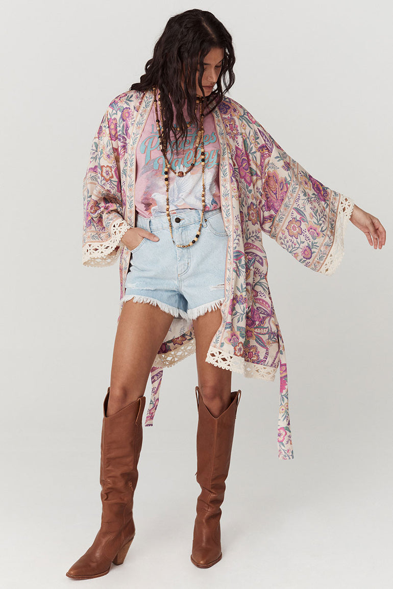 Spell Mojave Lily Short Robe Opal