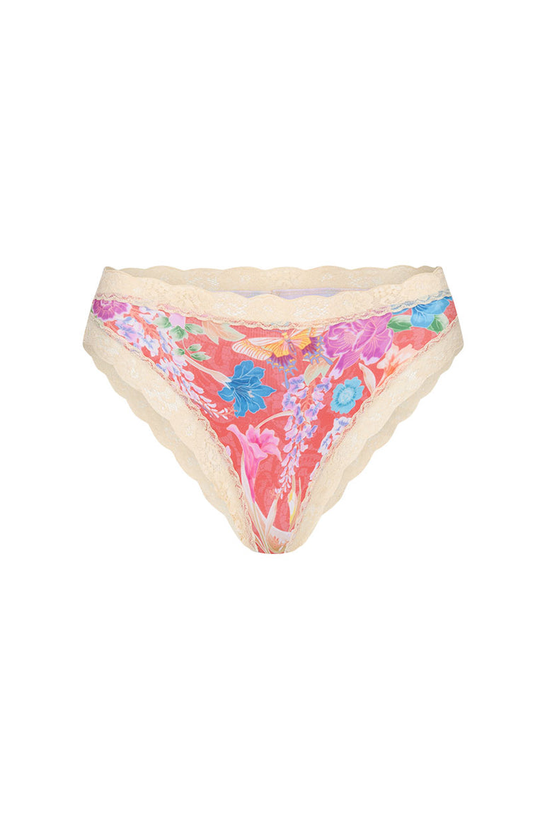 Spell Painter's Garden Lace Brief Crimson