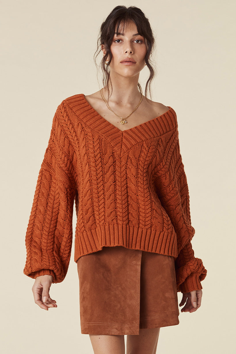 Spell Rolling Hills Knit Jumper Copper